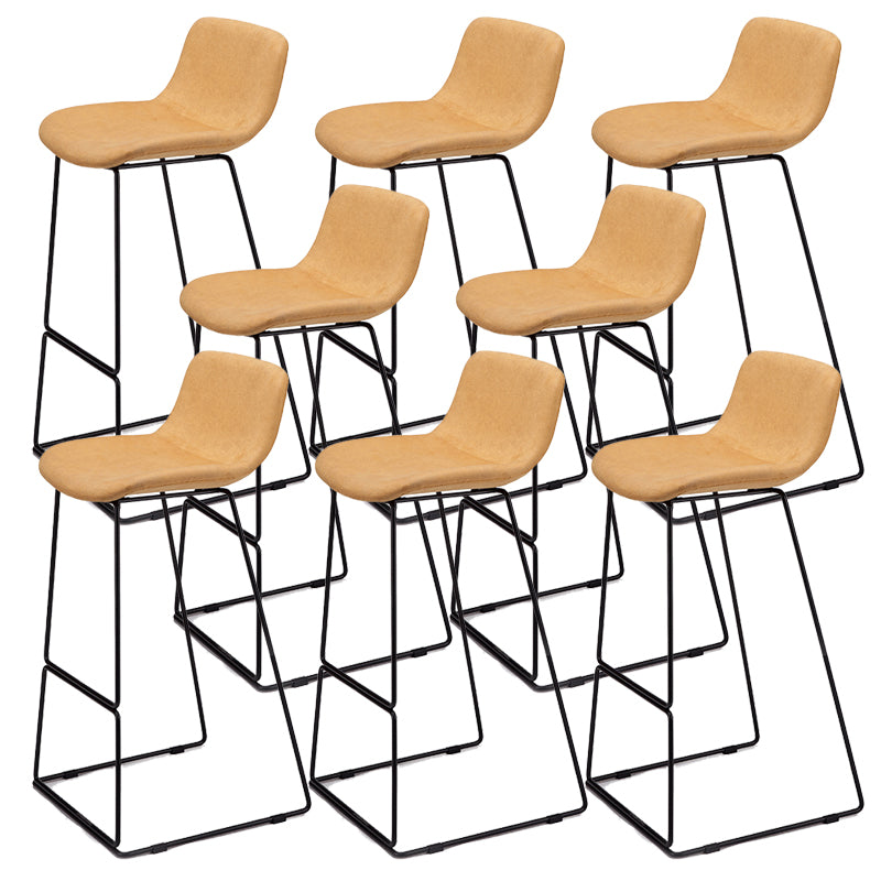 Nordic Low Back Counter Bar Stool Plastic Bar Stool with Metal Legs for Home