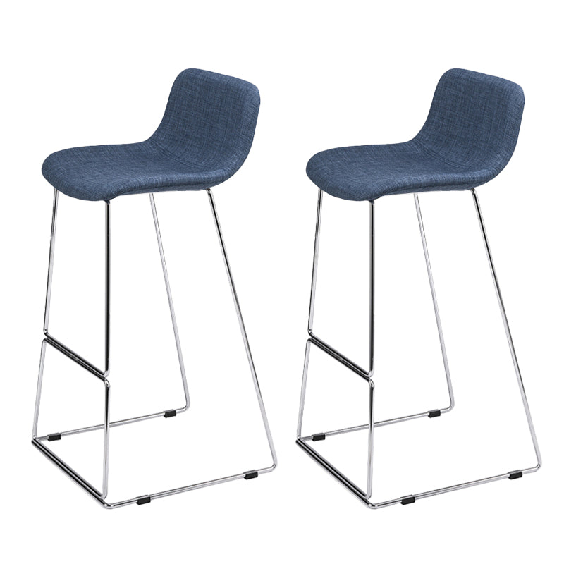 Nordic Low Back Counter Bar Stool Plastic Bar Stool with Metal Legs for Home