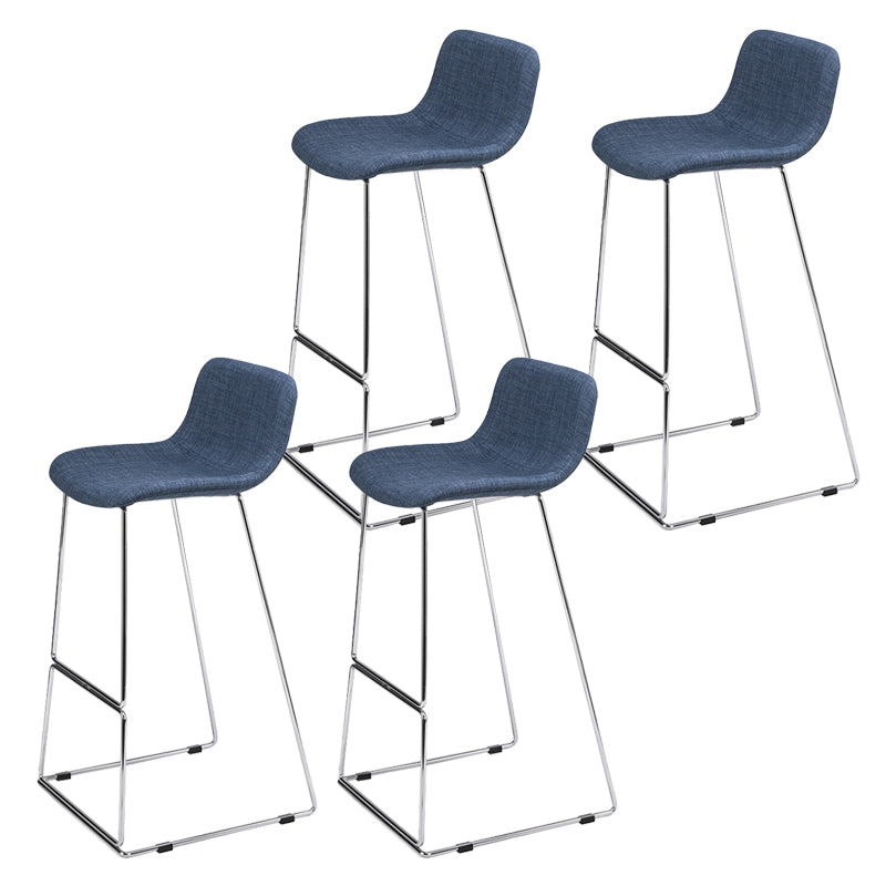 Nordic Low Back Counter Bar Stool Plastic Bar Stool with Metal Legs for Home