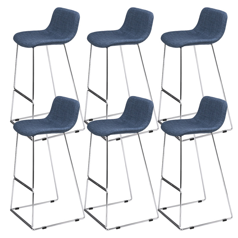 Nordic Low Back Counter Bar Stool Plastic Bar Stool with Metal Legs for Home