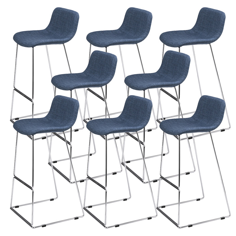 Nordic Low Back Counter Bar Stool Plastic Bar Stool with Metal Legs for Home
