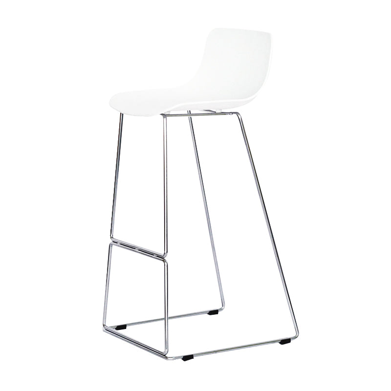 Nordic Low Back Counter Bar Stool Plastic Bar Stool with Metal Legs for Home