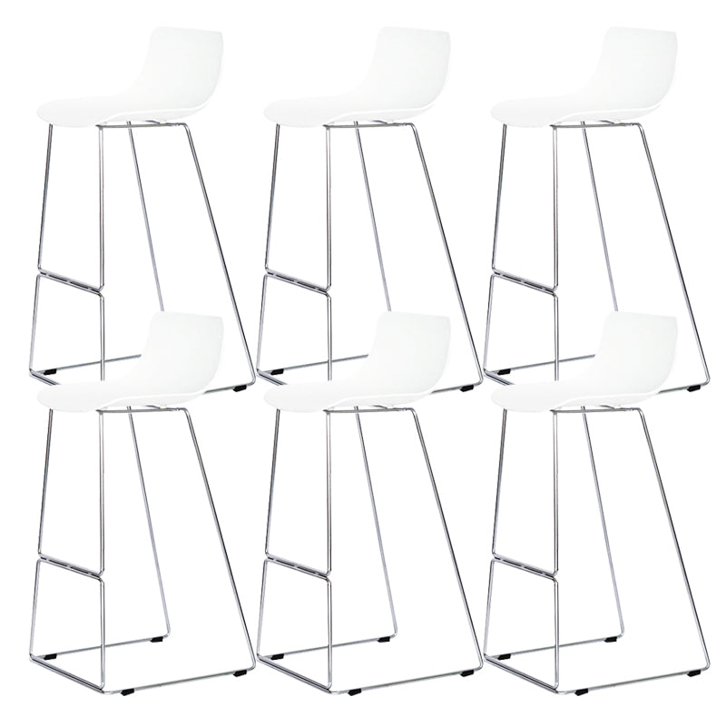 Nordic Low Back Counter Bar Stool Plastic Bar Stool with Metal Legs for Home