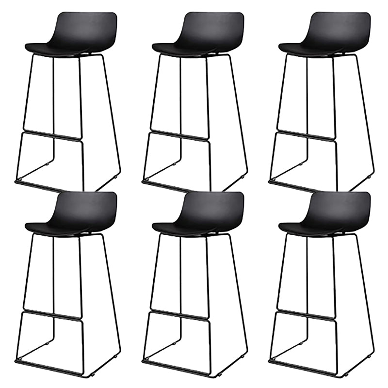 Nordic Low Back Counter Bar Stool Plastic Bar Stool with Metal Legs for Home