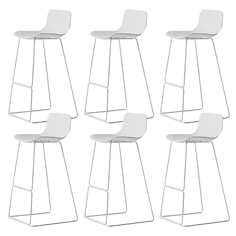 Nordic Low Back Counter Bar Stool Plastic Bar Stool with Metal Legs for Home