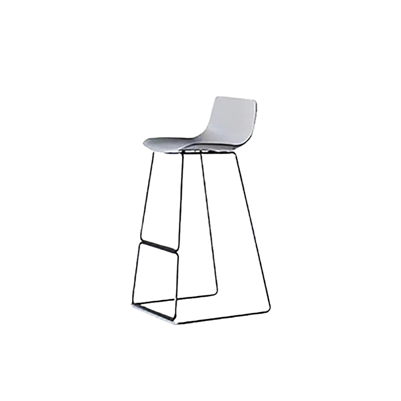 Nordic Low Back Counter Bar Stool Plastic Bar Stool with Metal Legs for Home