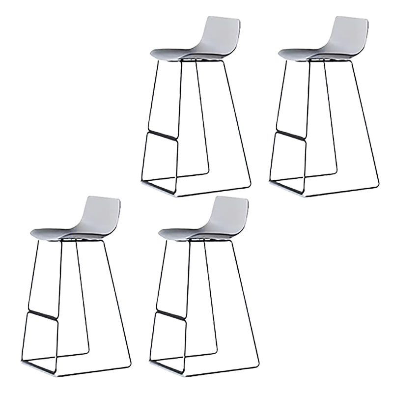 Nordic Low Back Counter Bar Stool Plastic Bar Stool with Metal Legs for Home