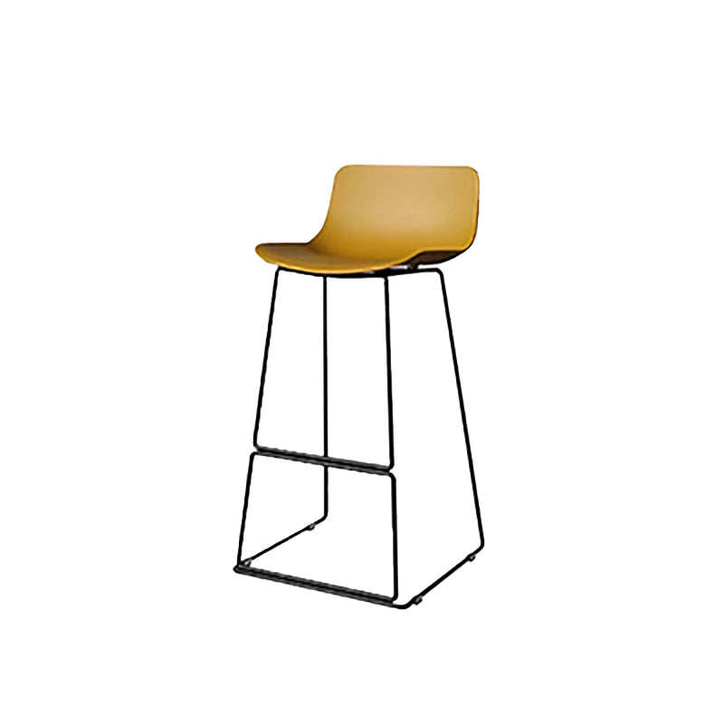 Nordic Low Back Counter Bar Stool Plastic Bar Stool with Metal Legs for Home