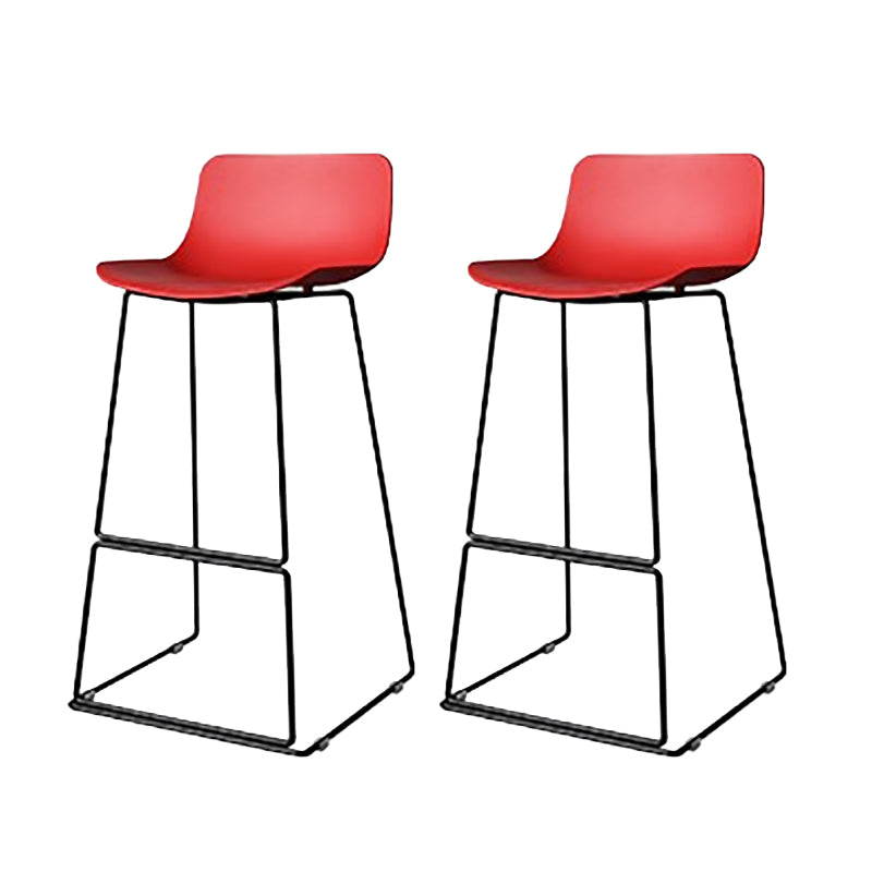 Nordic Low Back Counter Bar Stool Plastic Bar Stool with Metal Legs for Home