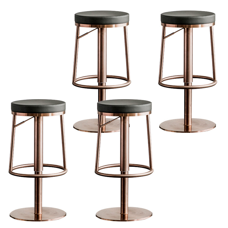 Glam Faux Leather Barstool Liftable Counter Bar Stool for Kitchen