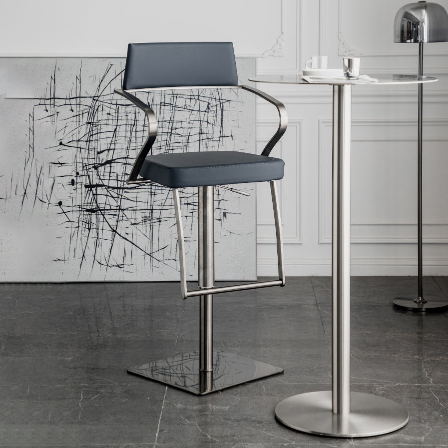Glam Faux Leather Barstool Liftable Counter Bar Stool for Kitchen