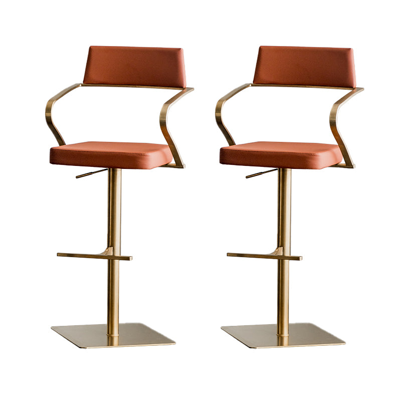 Glam Faux Leather Barstool Liftable Counter Bar Stool for Kitchen