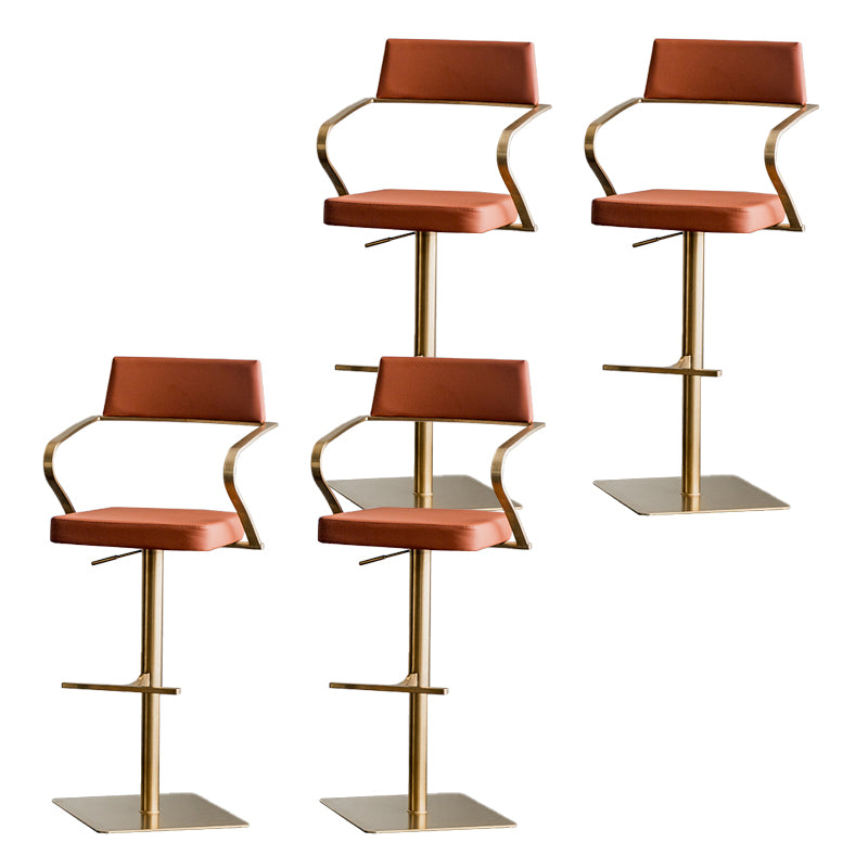 Glam Faux Leather Barstool Liftable Counter Bar Stool for Kitchen