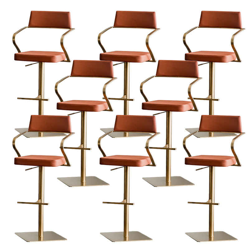 Glam Faux Leather Barstool Liftable Counter Bar Stool for Kitchen