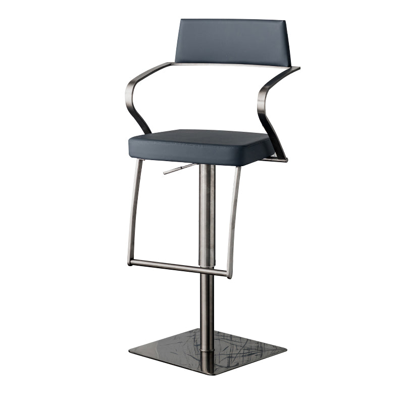 Glam Faux Leather Barstool Liftable Counter Bar Stool for Kitchen