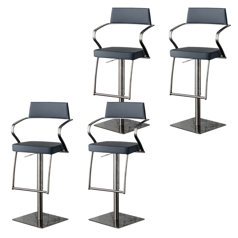 Glam Faux Leather Barstool Liftable Counter Bar Stool for Kitchen