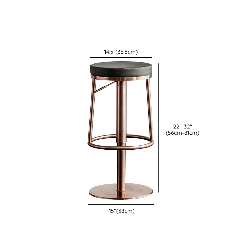 Glam Faux Leather Barstool Liftable Counter Bar Stool for Kitchen
