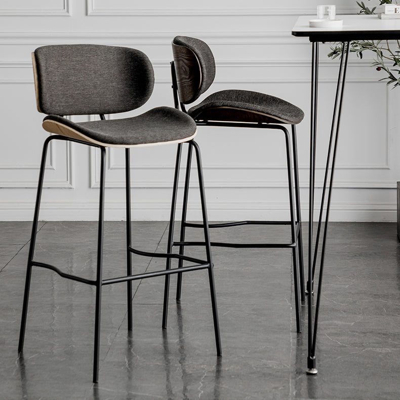 Industrial Armless Bar Stool Low Back Counter Bar Stool for Home