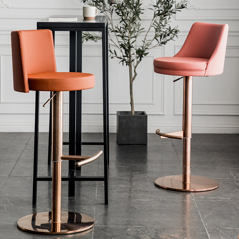 Glam Style Faux Leather Barstool Liftable Counter Bar Stool for Kitchen