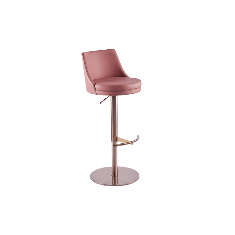 Glam Style Faux Leather Barstool Liftable Counter Bar Stool for Kitchen