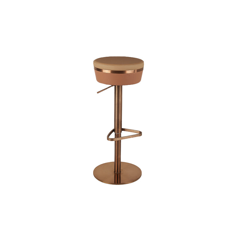 Glam Style Faux Leather Barstool Liftable Counter Bar Stool for Kitchen