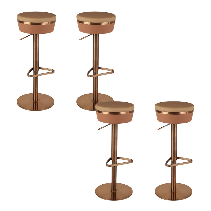 Glam Style Faux Leather Barstool Liftable Counter Bar Stool for Kitchen