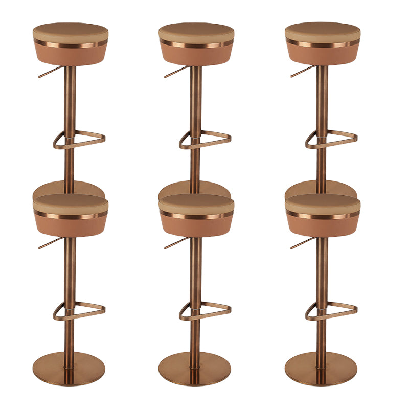 Glam Style Faux Leather Barstool Liftable Counter Bar Stool for Kitchen