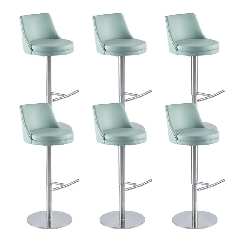 Glam Style Faux Leather Barstool Liftable Counter Bar Stool for Kitchen