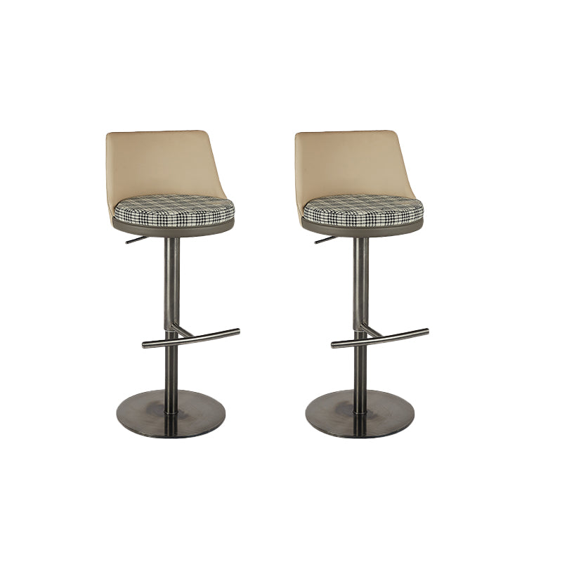 Glam Style Faux Leather Barstool Liftable Counter Bar Stool for Kitchen