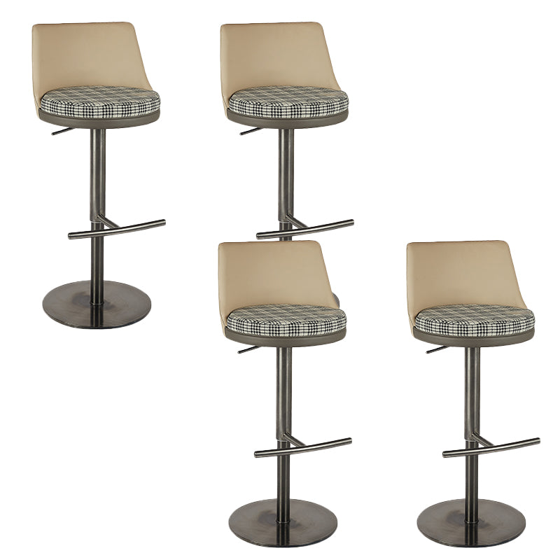 Glam Style Faux Leather Barstool Liftable Counter Bar Stool for Kitchen