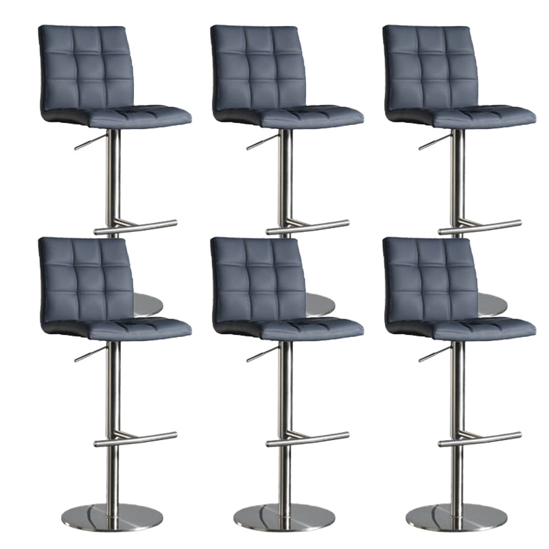 Glam Style Faux Leather Barstool Liftable Counter Bar Stool for Kitchen