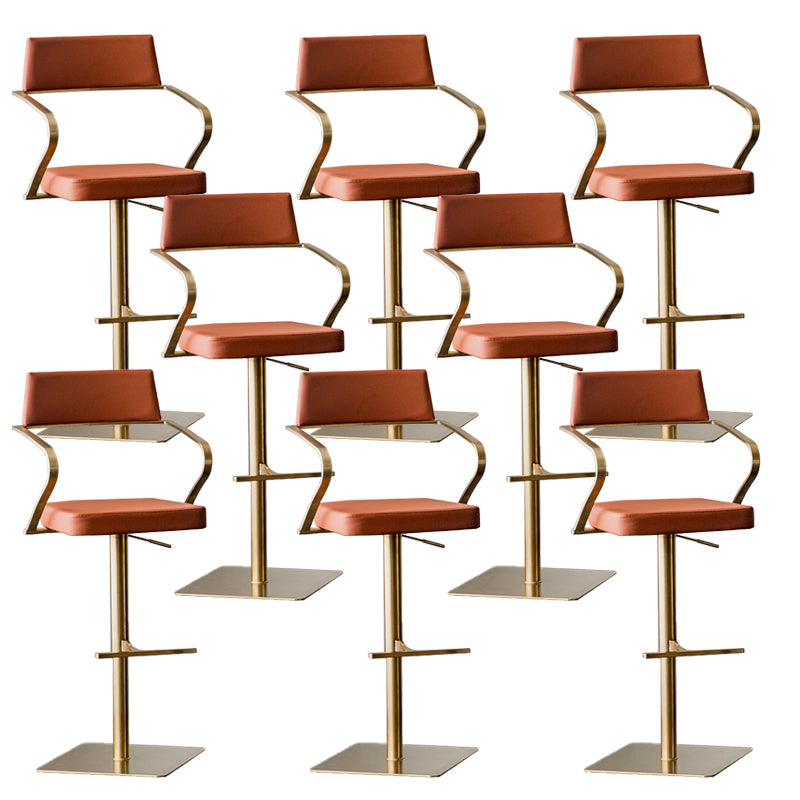 Glam Style Faux Leather Barstool Liftable Counter Bar Stool for Kitchen