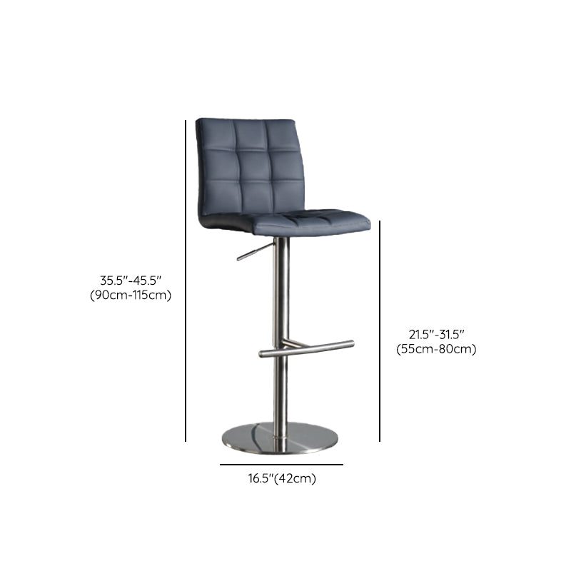 Glam Style Faux Leather Barstool Liftable Counter Bar Stool for Kitchen