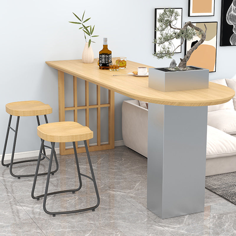 Modern Wood Counter Table 1/3 Pieces Bar Table Set with Stools for Living Room