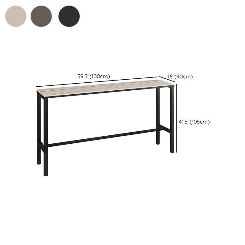 Modern Rectangle Stone Counter Table 1/3/5 Pieces Bar Table Set for Balcony
