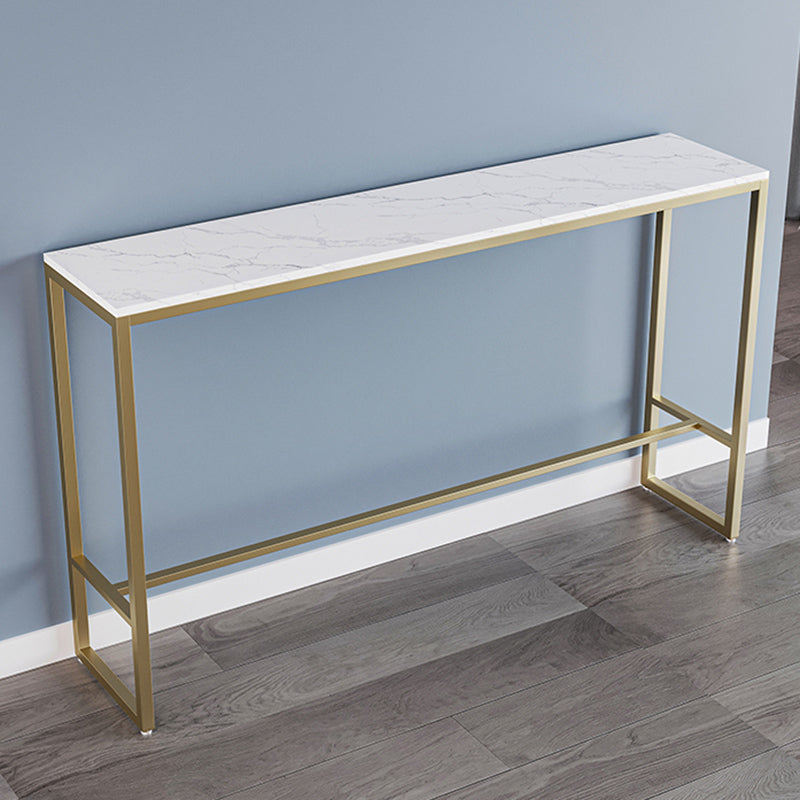 Glam Rectangle Stone Counter Table 1/4 Pieces Bar Table Set for Cafe