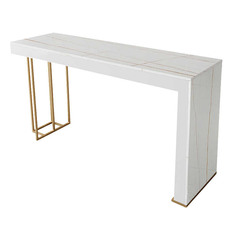 Glam Style Rectangle Bar Table 1/2/3 Pieces Stone Bar Table Set for Kitchen