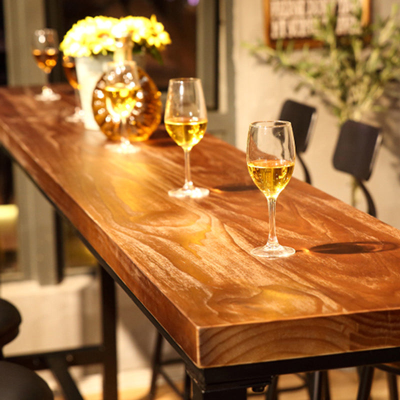 Industrial Rectangle Wood Counter Table 1/6/11 Pieces Bar Table Set for Cafe