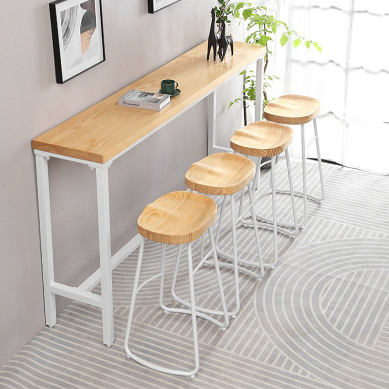 Modern Style Rectangle Wood Bar Table 1/5/9 Pieces Bar Table Set for Kitchen