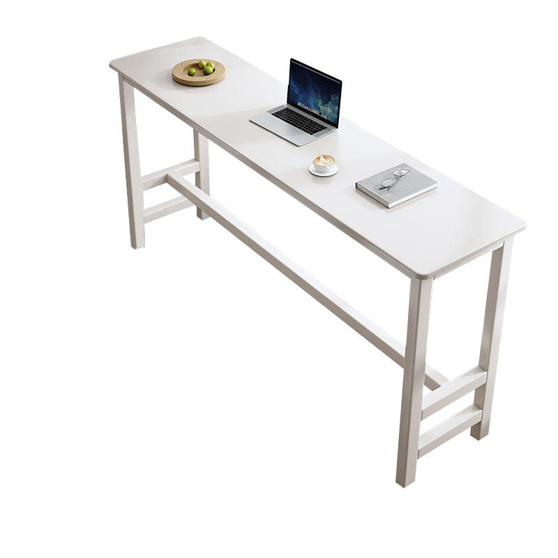 Modern Wood Bistro Bar Table Rectangle Footrest Bar Table for Home