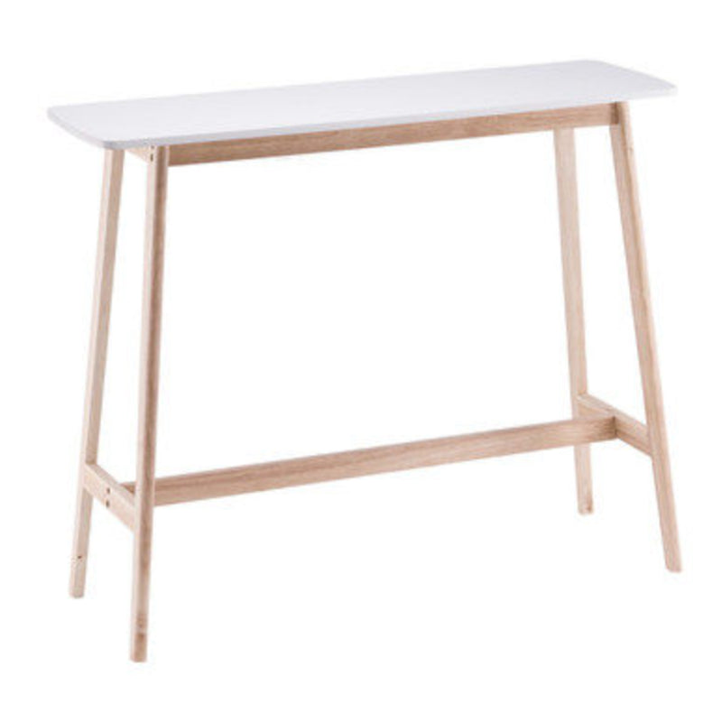 Modern Wood Bistro Bar Table Rectangle Footrest Bar Table for Living Room