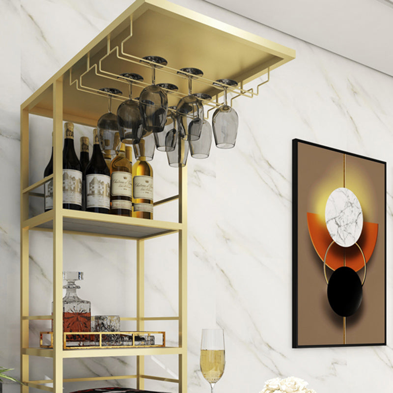 Modern Stone Bar Table Double Pedestal Bar Desk with Storage Shelf