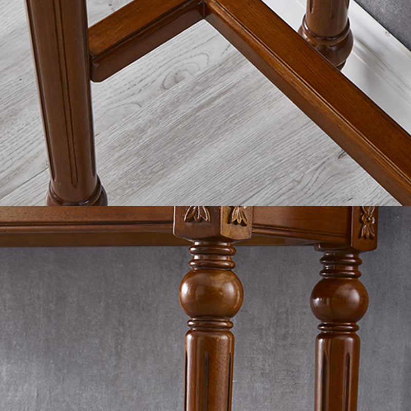 Modern Style Rectangle Bar Table Brown Solid Wood Fixed Bar Wine Table for Home