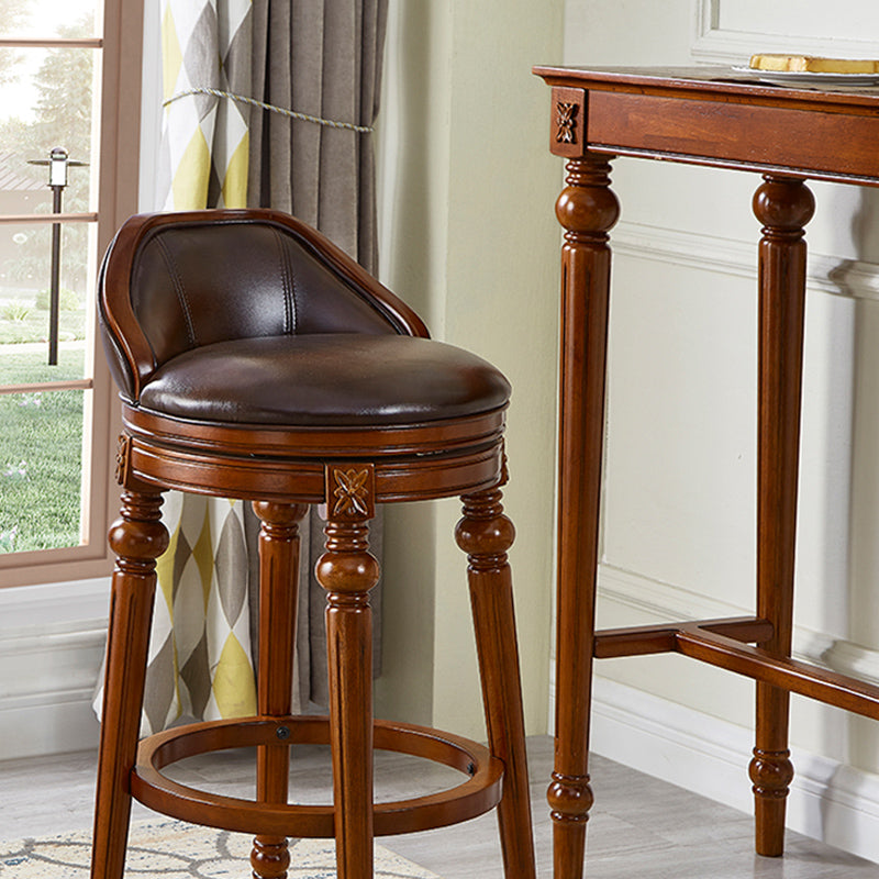 Modern Style Rectangle Bar Table Brown Solid Wood Fixed Bar Wine Table for Home