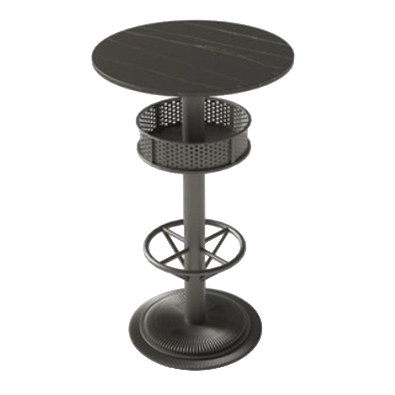 Industrial Style Black Bar Table Living Room Bistro Bar Desk with Storage