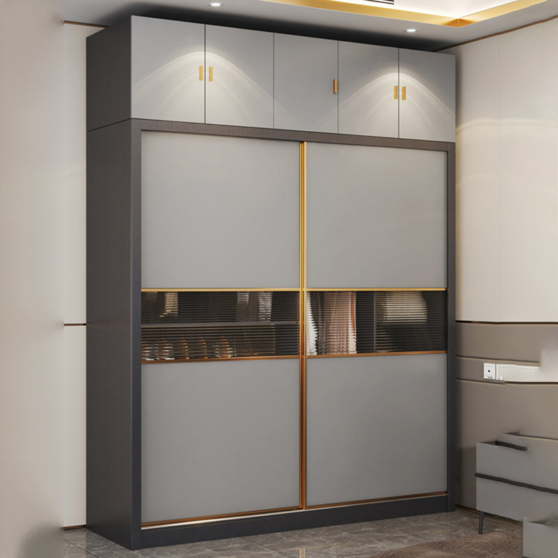 Modern Wood Freestanding Wardrobe Soft Close Drawer and Doors Wardrobe