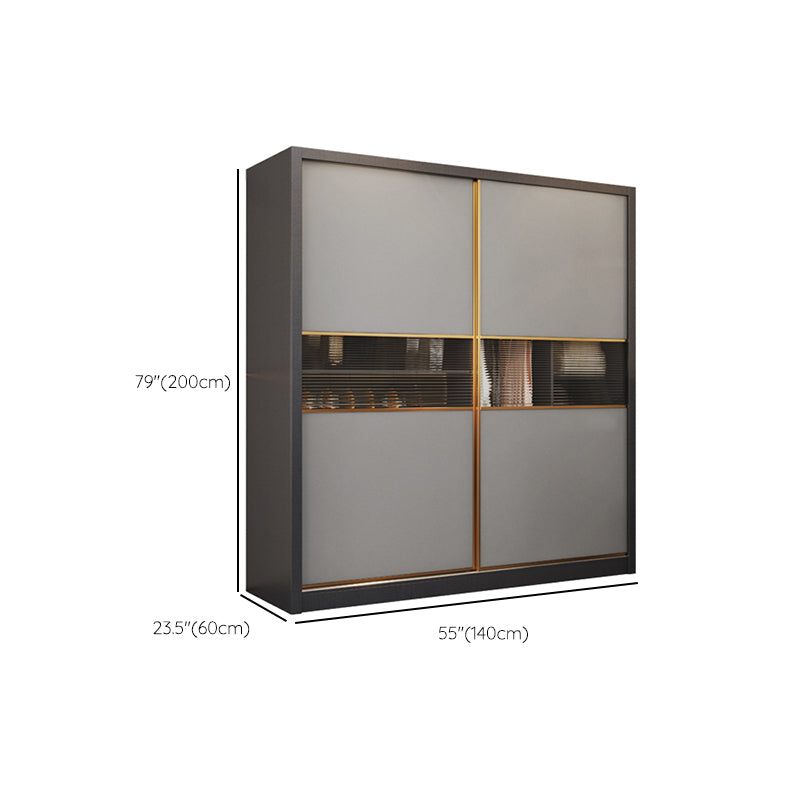 Modern Wood Freestanding Wardrobe Soft Close Drawer and Doors Wardrobe