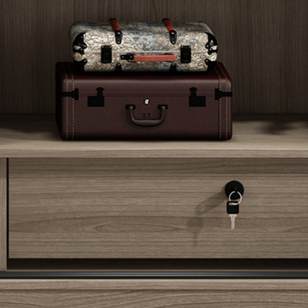 Freestanding Solid Wood Wardrobe Armoire Contemporary Wardrobe with Drawer