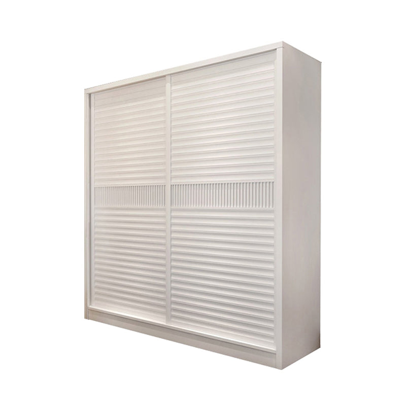 Contemporary White Wooden Wardrobe Freestanding Self Close Doors Wardrobe Armoire