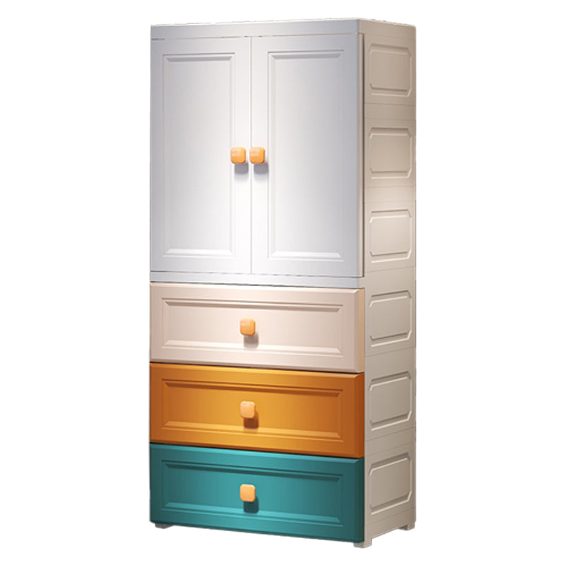 Contemporary Freestanding Wardrobe Plastic Multifunctional Wardrobe